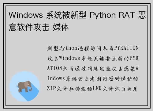 Windows 系统被新型 Python RAT 恶意软件攻击 媒体